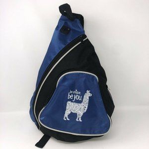 Girl Scouts Backpack One Shoulder Bag Llama Print Be Unique Be You Black Navy